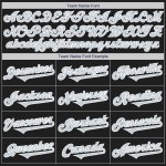 Maglia da baseball nera argento-bianca personalizzata autentica due