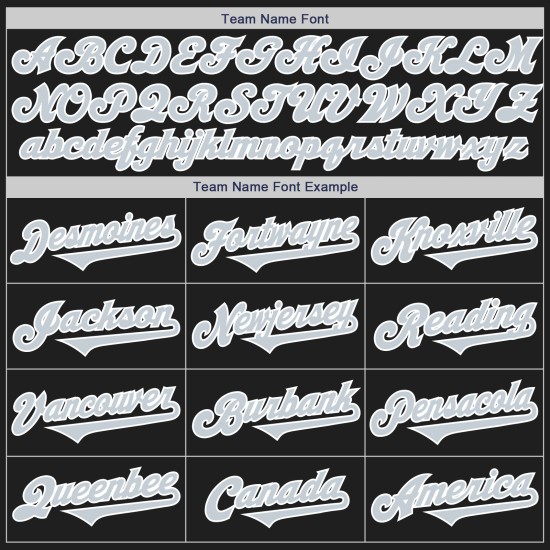 Maglia da baseball nera argento-bianca personalizzata autentica due