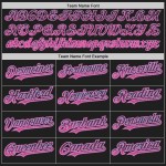 Maillot de baseball personnalisé bleu noir, rose clair, authentique Maillot de baseball personnalisé bleu noir, rose clair, authentique