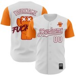 Maglia autentica personalizzata Fuckit Bay Baseball Revzzz Bianco Arancione-Cremisi 3D Maglia autentica personalizzata Fuckit Bay Baseball Revzzz Bianco Arancione-Cremisi 3D