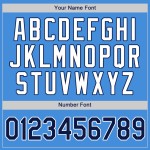 Maillot de baseball authentique bleu poudre, bleu marine et blanc, personnalisé