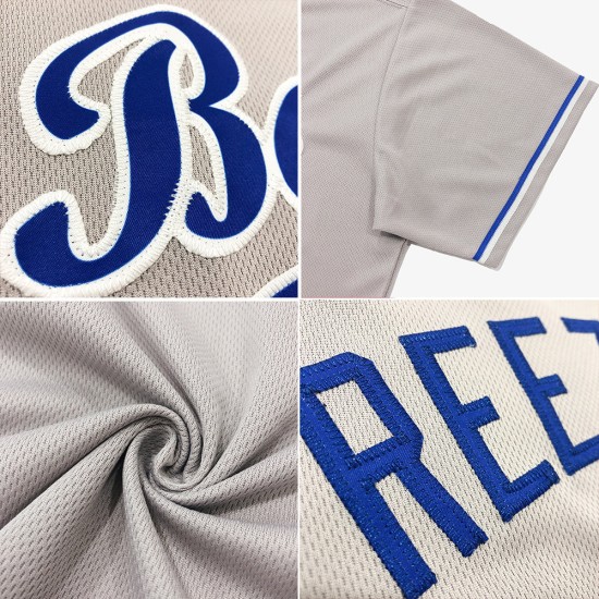 Maglia da baseball personalizzata autentica, a coste grigie, in maglia bianca e nera, stile retrò