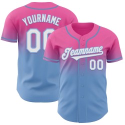 Maglia da baseball rosa personalizzata, blu, moda, bianca, sbiadita, autentica
