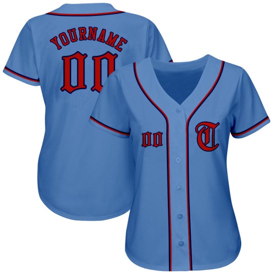Maglia da baseball leggera blu-rossa-blu navy personalizzata autentica