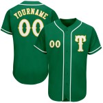 Maglia da baseball verde personalizzata Kelly autentica bianco-oro Maglia da baseball verde personalizzata Kelly autentica bianco-oro