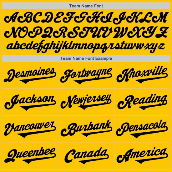 Maglia da baseball personalizzata autentica gialla e nera