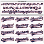 Maglia da baseball autentica bianca retrò blu navy-rossa personalizzata Maglia da baseball autentica bianca retrò blu navy-rossa personalizzata