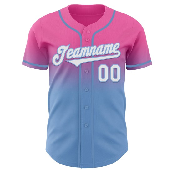 Maglia da baseball rosa personalizzata, blu, moda, bianca, sbiadita, autentica