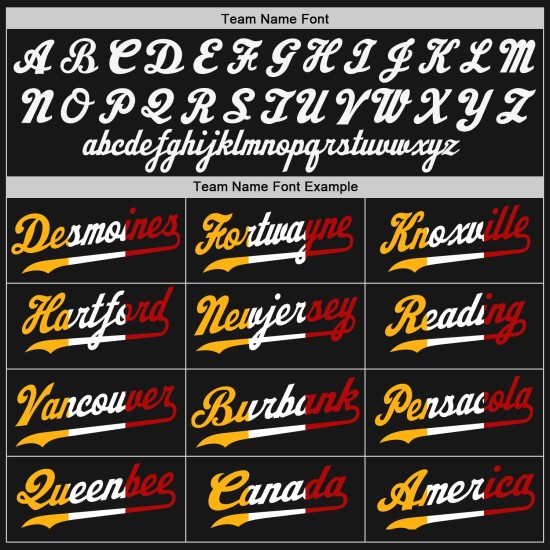 Maglia da baseball personalizzata autentica nera e oro Split Fashion