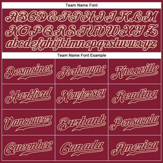 Maglia da baseball autentica Crimson personalizzata Crimson-Crema