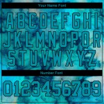 Maillot de baseball bleu sarcelle-noir, teinture personnalisée 3D, cravate authentique Maillot de baseball bleu sarcelle-noir, teinture personnalisée 3D, cravate authentique