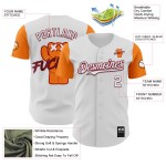 Maglia autentica personalizzata Fuckit Bay Baseball Revzzz Bianco Arancione-Cremisi 3D Maglia autentica personalizzata Fuckit Bay Baseball Revzzz Bianco Arancione-Cremisi 3D