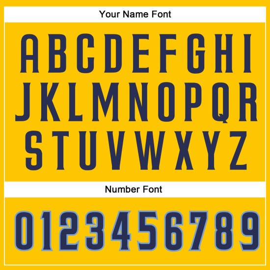 Maglia da baseball autentica blu navy-chiaro oro personalizzata