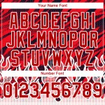 Maglia da baseball rosso fiamma nera e bianca, modello personalizzato, design 3D autentico Maglia da baseball rosso fiamma nera e bianca, modello personalizzato, design 3D autentico