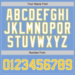 Maillot de baseball personnalisé à rayures bleu clair doré et blanc authentique Maillot de baseball personnalisé à rayures bleu clair doré et blanc authentique