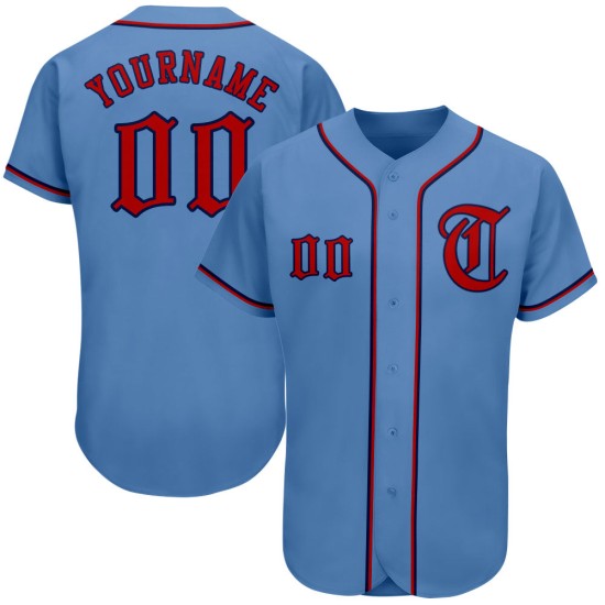 Maglia da baseball leggera blu-rossa-blu navy personalizzata autentica