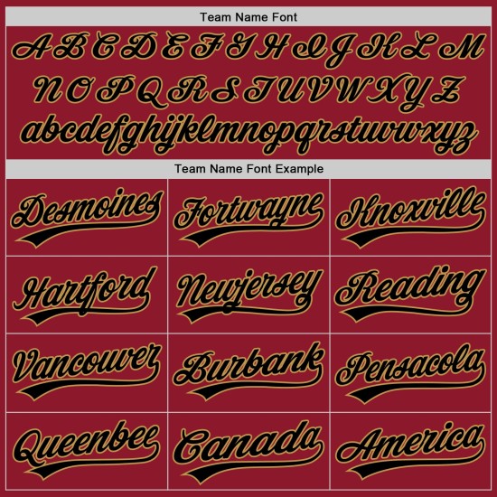 Maglia da baseball personalizzata autentica retrò bordeaux nera e oro antico