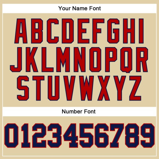 Maglia da baseball autentica personalizzata, blu navy e rossa