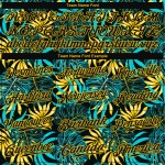 Maillot de baseball personnalisé motif feuilles de palmier noir tropical noir-or 3D authentique