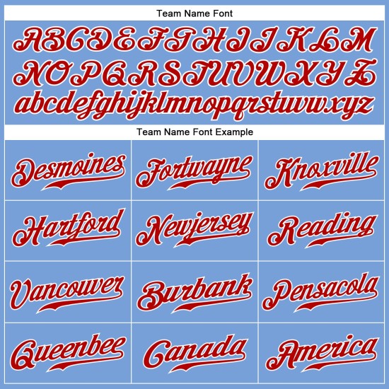 Maglia da baseball azzurra autentica personalizzata a righe bianche e rosse Maglia da baseball azzurra autentica personalizzata a righe bianche e rosse