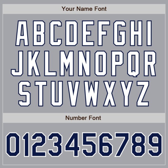 Maglia da baseball personalizzata autentica grigia, tonalità blu navy e bianca